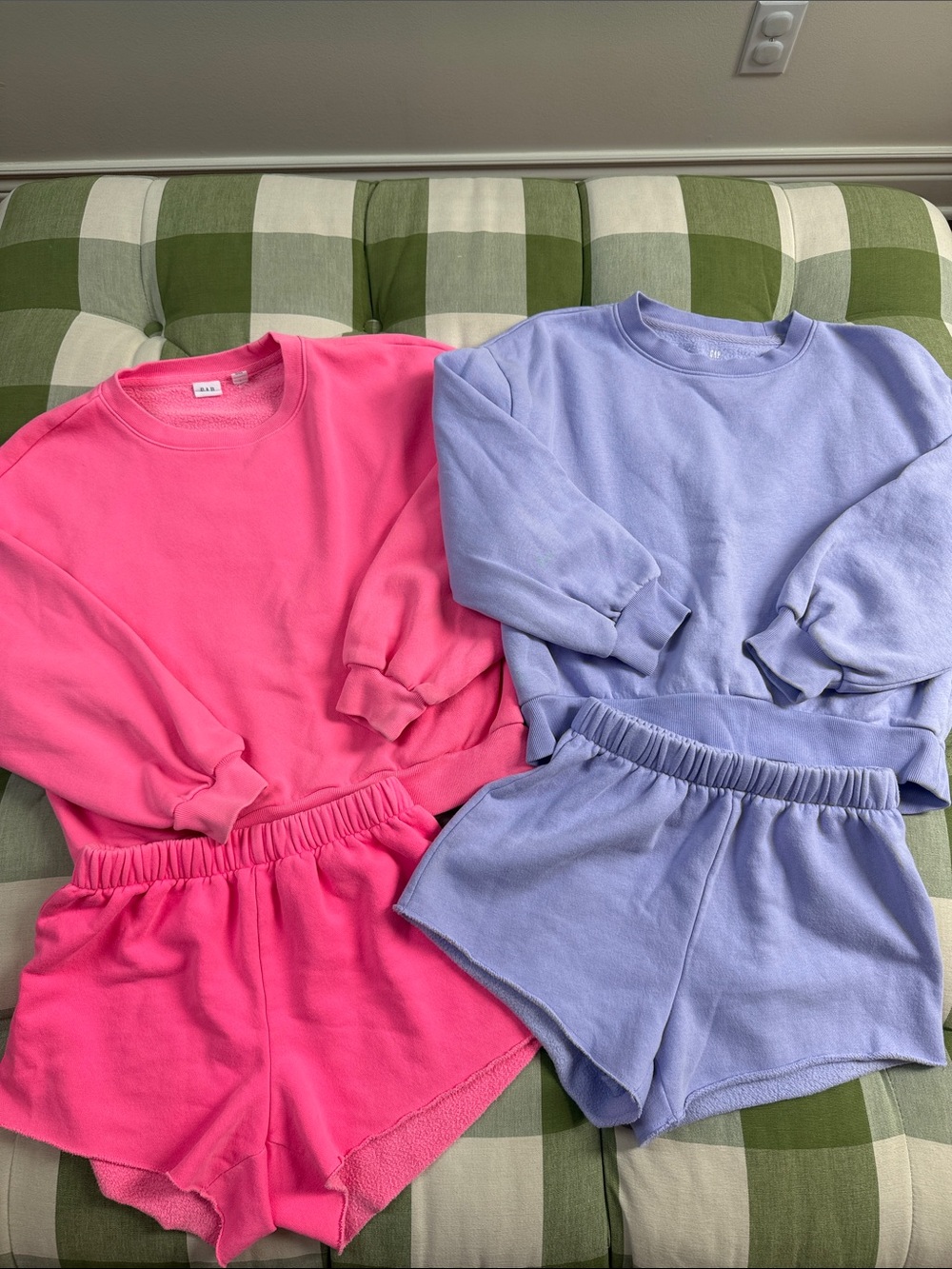 GAP Kids L (10) 2-Piece Vintage Terry Fleece Sweat Sets - Hot Pink & Lavender